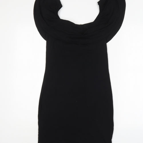 H&M Womens Black  Cotton Mini  Size S  Boat Neck