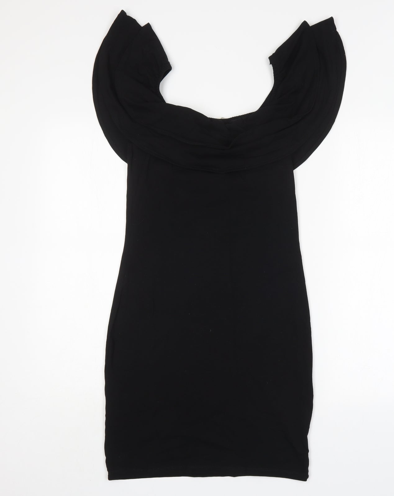 H&M Womens Black  Cotton Mini  Size S  Boat Neck