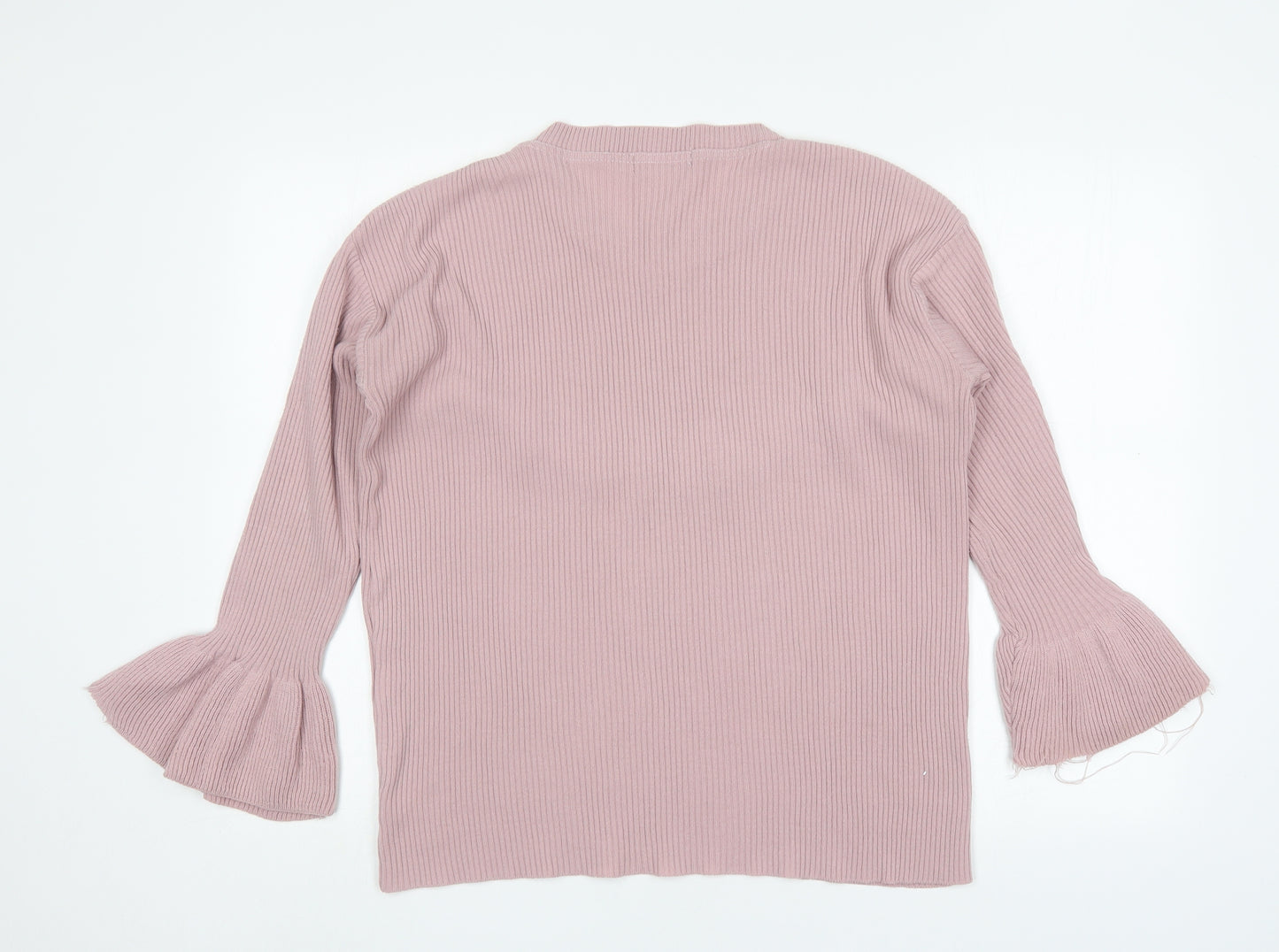 Pura Moda Womens Pink Round Neck   Pullover Jumper Size S