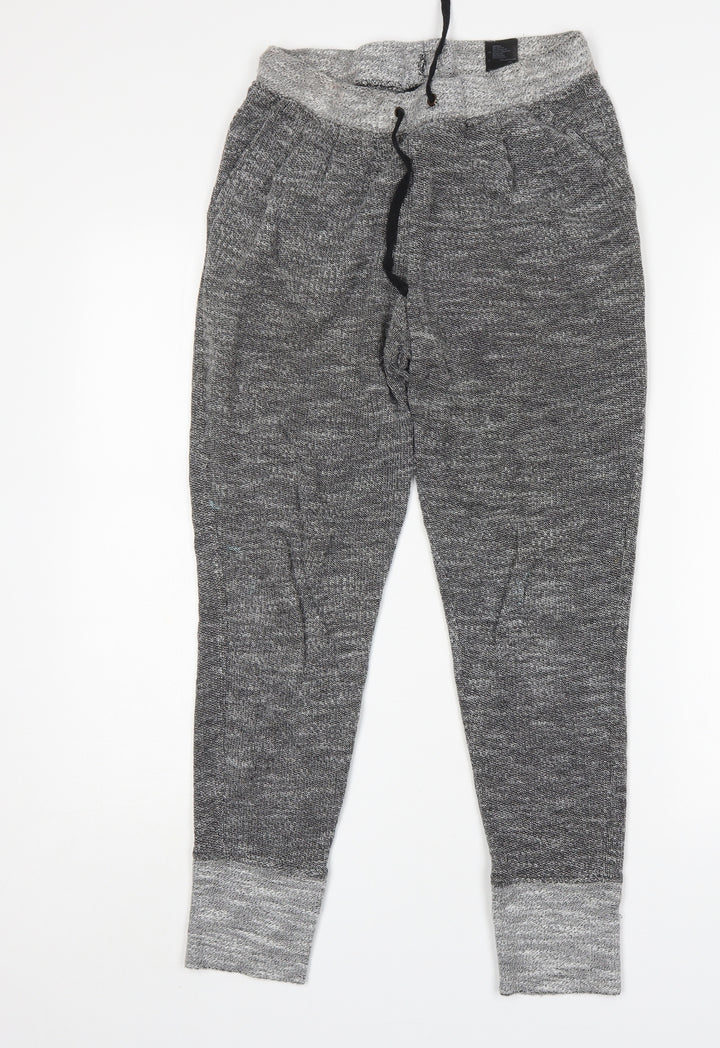 H&M Womens Grey Cotton Sweatpants Trousers Size S L28 in Regular