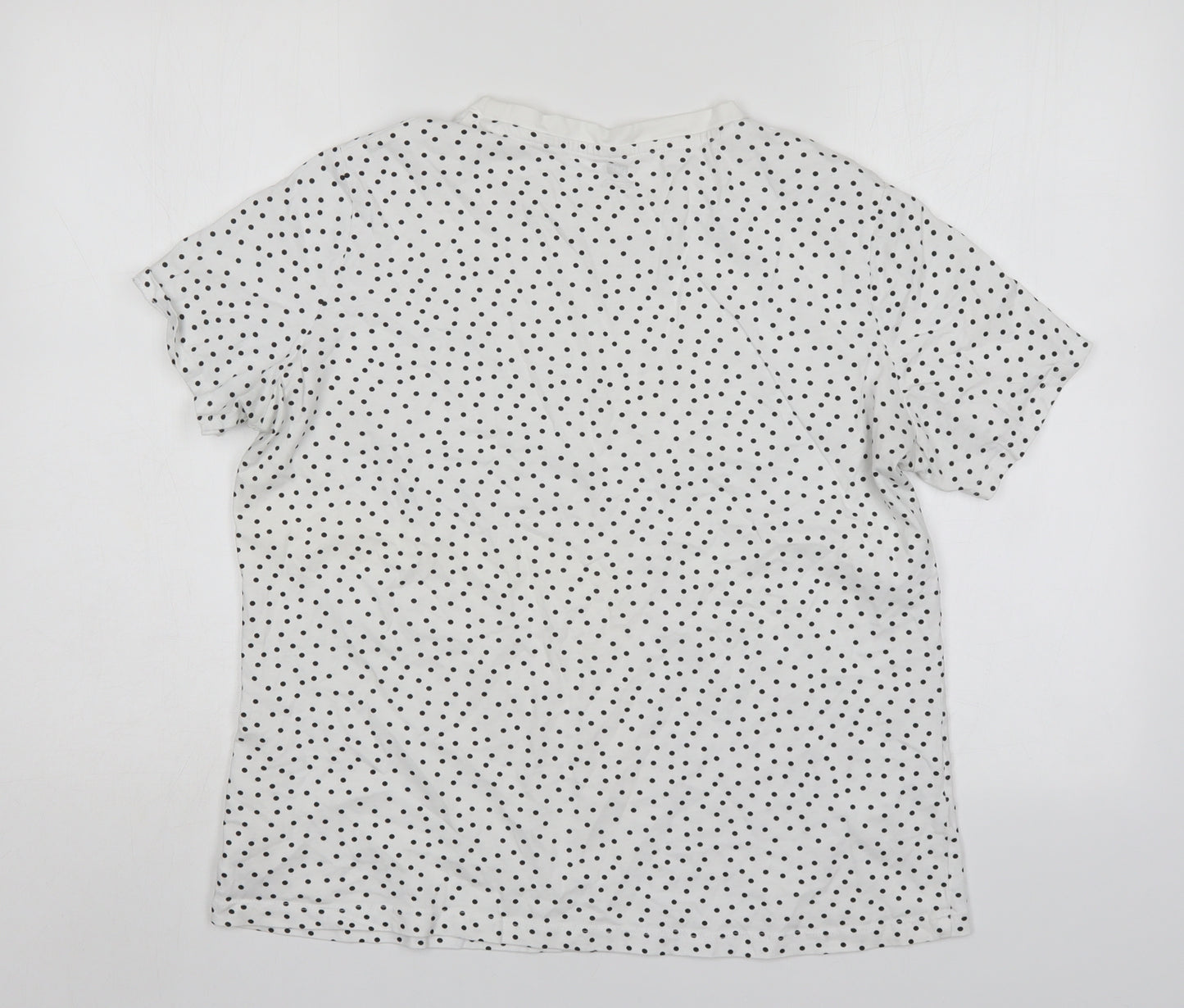 F&F Womens Multicoloured Polka Dot Cotton Basic T-Shirt Size 16 Round Neck