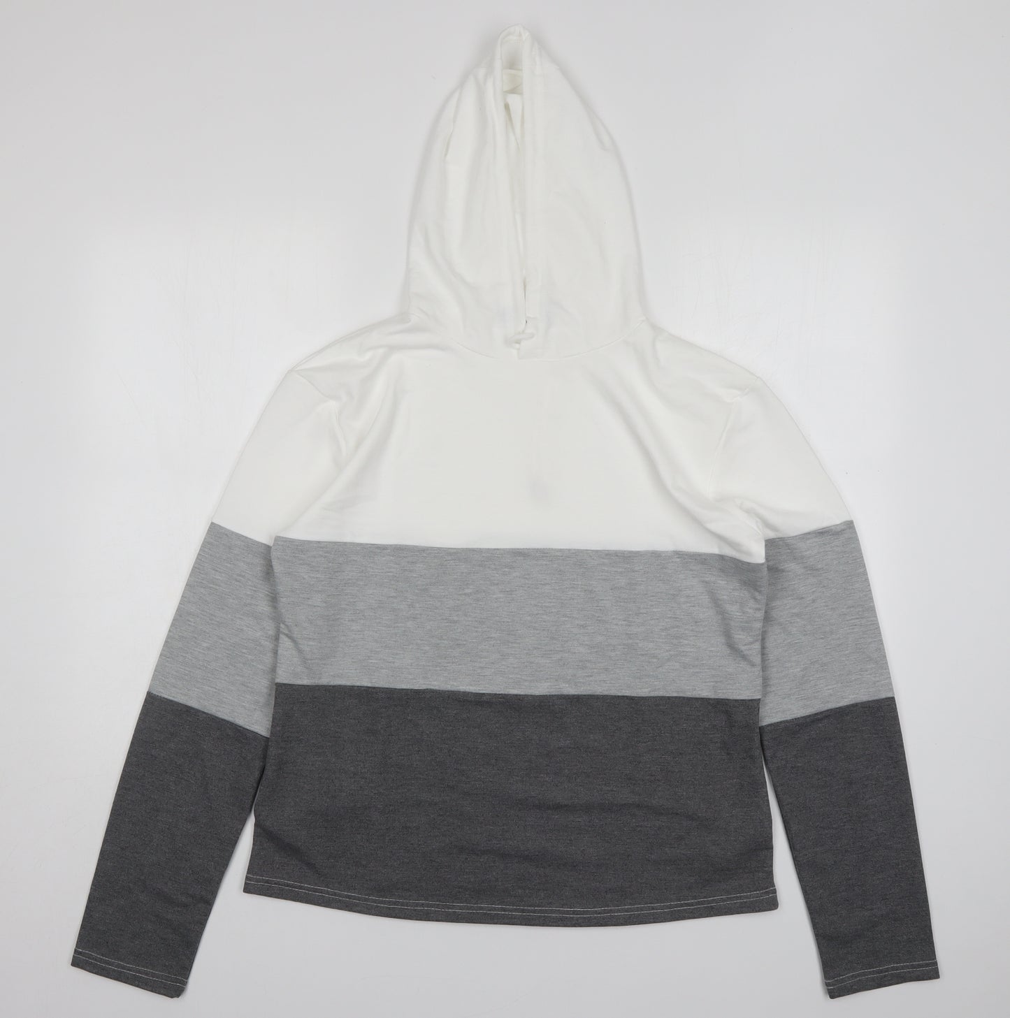 Zsiibo Womens Multicoloured Colourblock Cotton Pullover Hoodie Size L