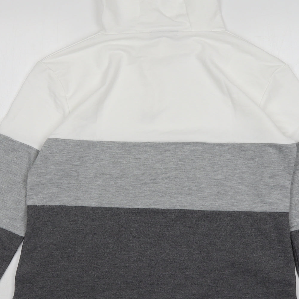 Zsiibo Womens Multicoloured Colourblock Cotton Pullover Hoodie Size L