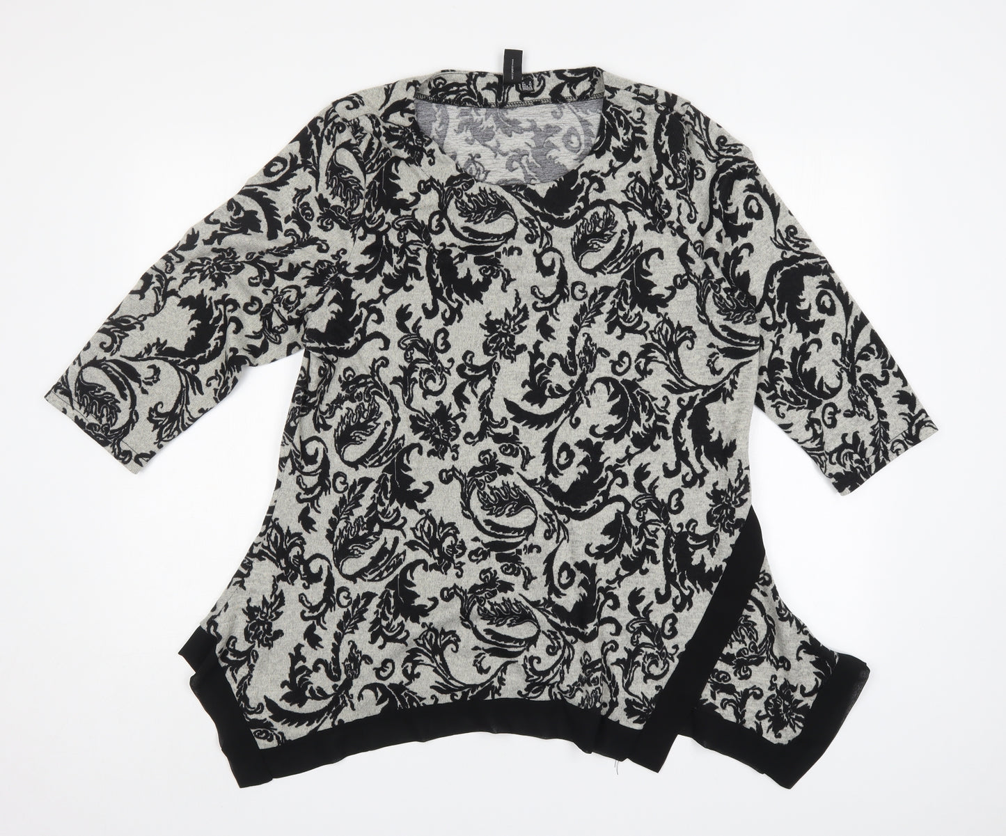 Izabel London Womens Multicoloured Round Neck Paisley Polyester Pullover Jumper Size 16