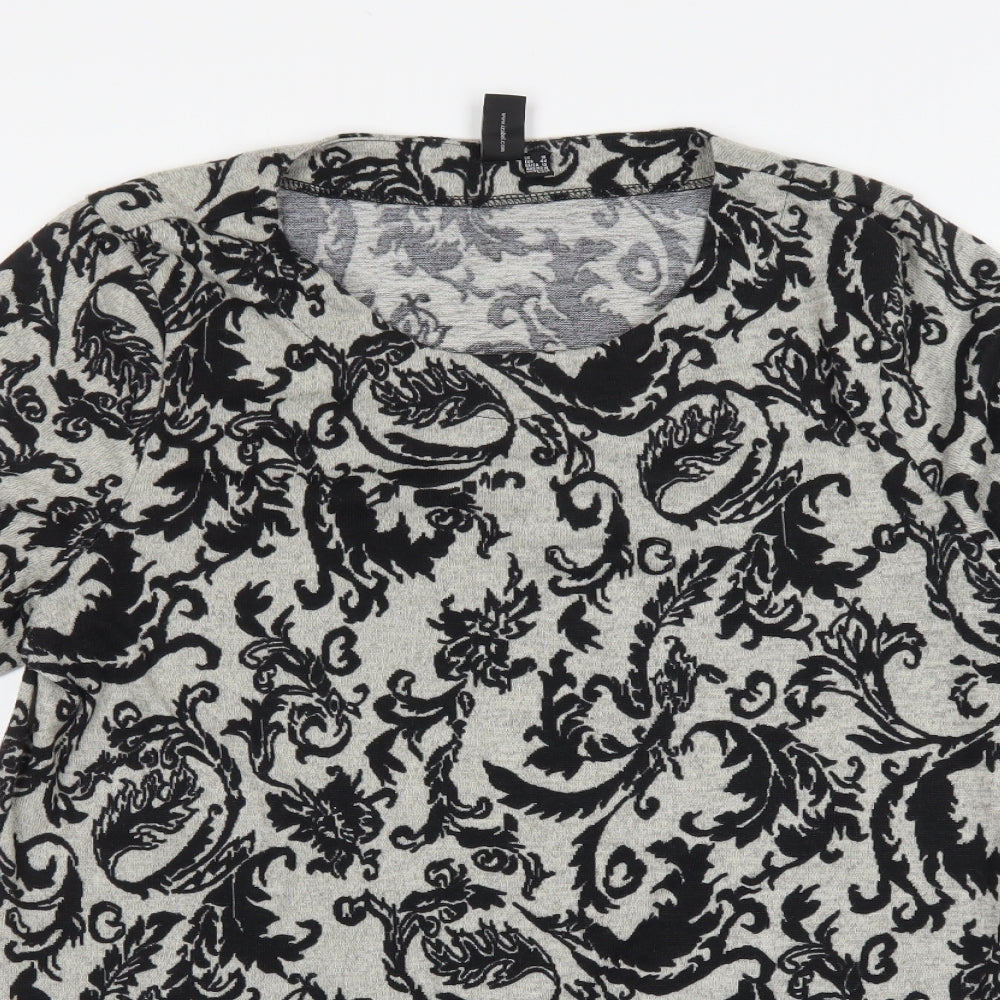 Izabel London Womens Multicoloured Round Neck Paisley Polyester Pullover Jumper Size 16