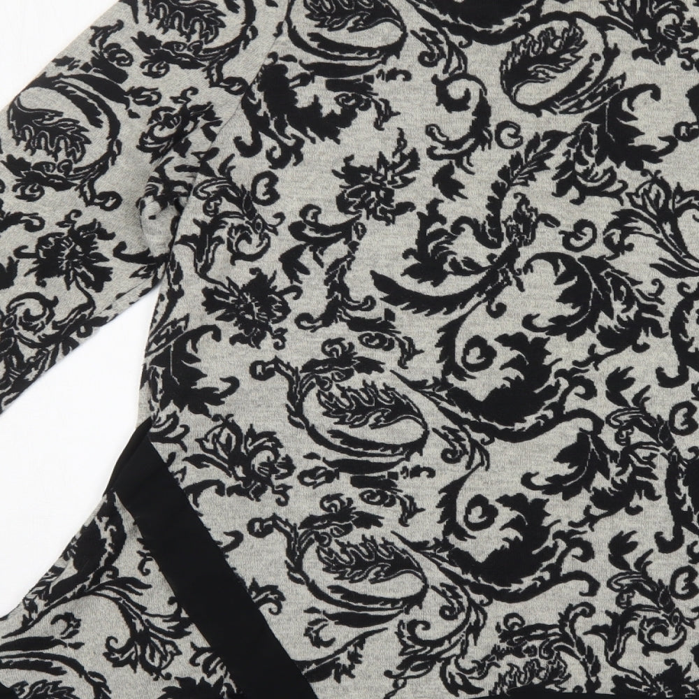 Izabel London Womens Multicoloured Round Neck Paisley Polyester Pullover Jumper Size 16