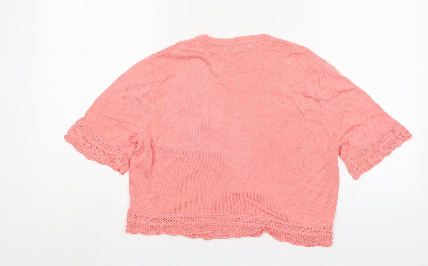 Peacocks Womens Pink V-Neck  Viscose Cardigan Jumper Size 16