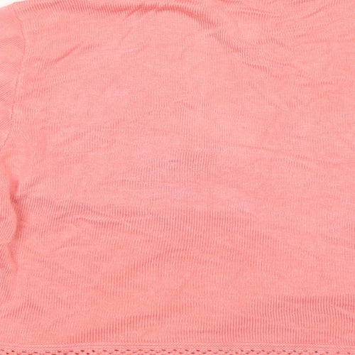 Peacocks Womens Pink V-Neck  Viscose Cardigan Jumper Size 16