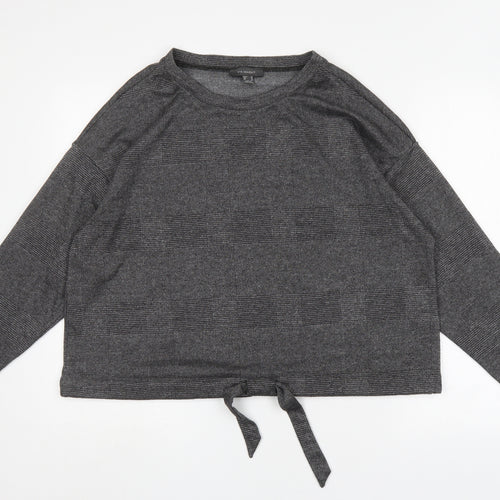 Primark Womens Grey Round Neck Check Polyester Pullover Jumper Size 16