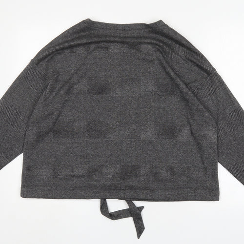 Primark Womens Grey Round Neck Check Polyester Pullover Jumper Size 16