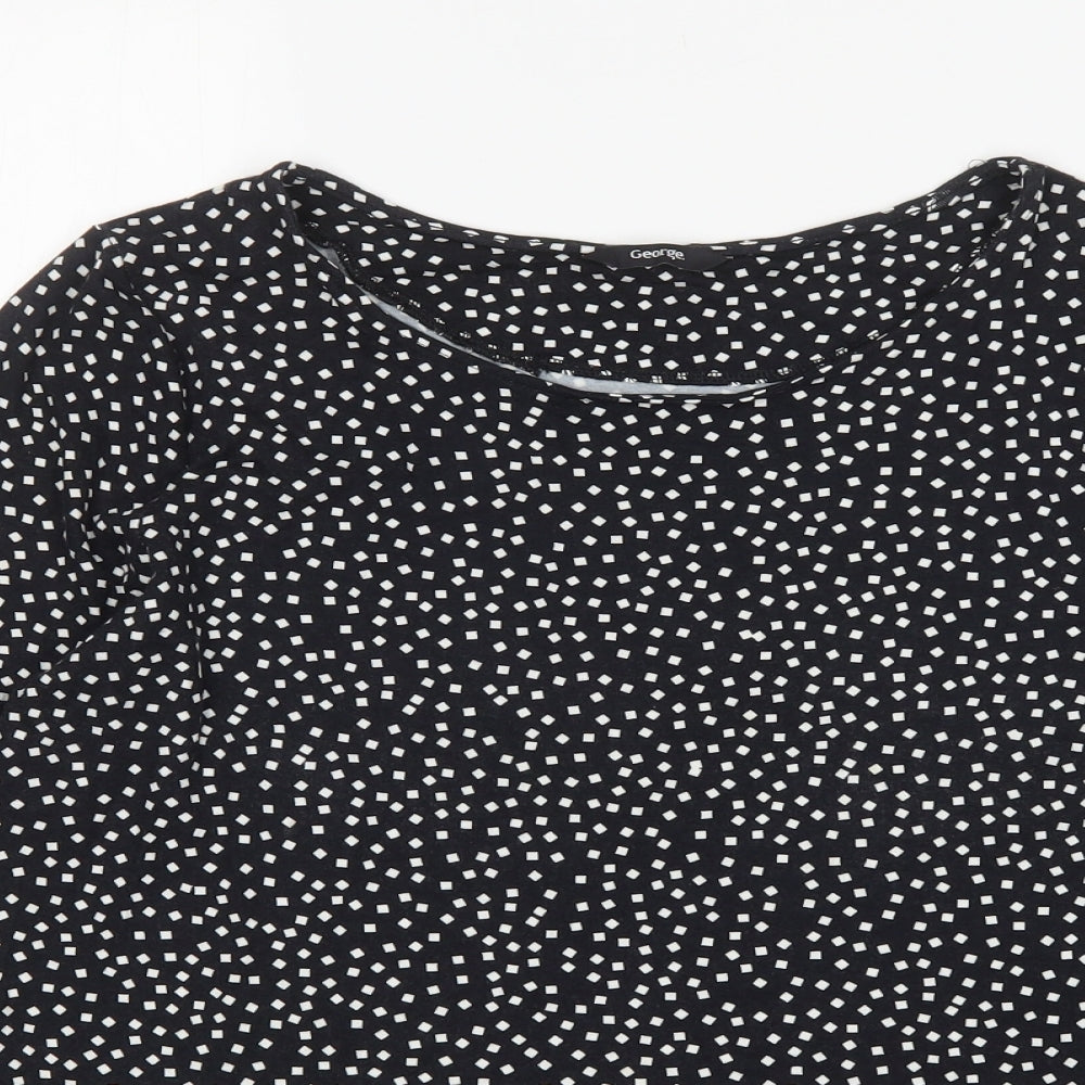 George Womens Multicoloured Polka Dot Viscose Basic T-Shirt Size 18 Round Neck