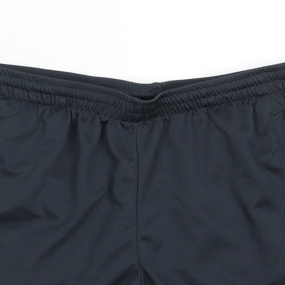 Kukri Mens Grey  Polyester Athletic Shorts Size S  Regular Drawstring - British Weight Lifting Dark Grey