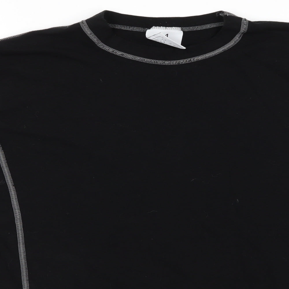 Fristads Mens Black  Modacrylic Jersey Casual Size M Round Neck Pullover - thermal top