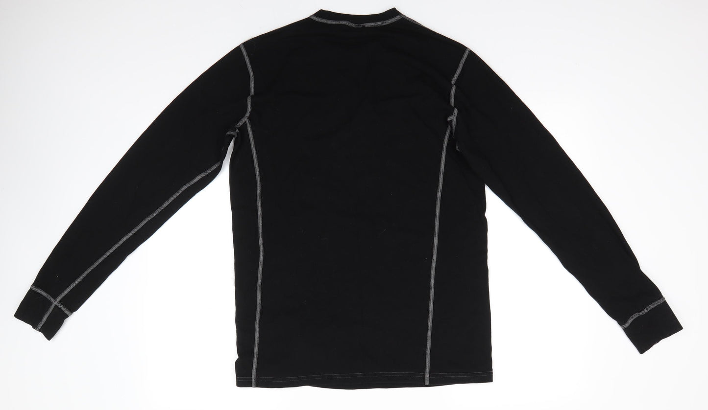 Fristads Mens Black  Modacrylic Jersey Casual Size M Round Neck Pullover - thermal top