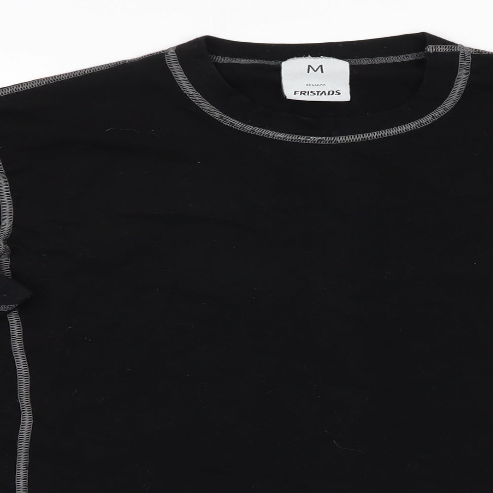 Fristads Mens Black  Modacrylic Jersey Casual Size M Round Neck Pullover - thermal top