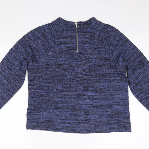 M&S Womens Blue Round Neck  Polyester Pullover Jumper Size 14