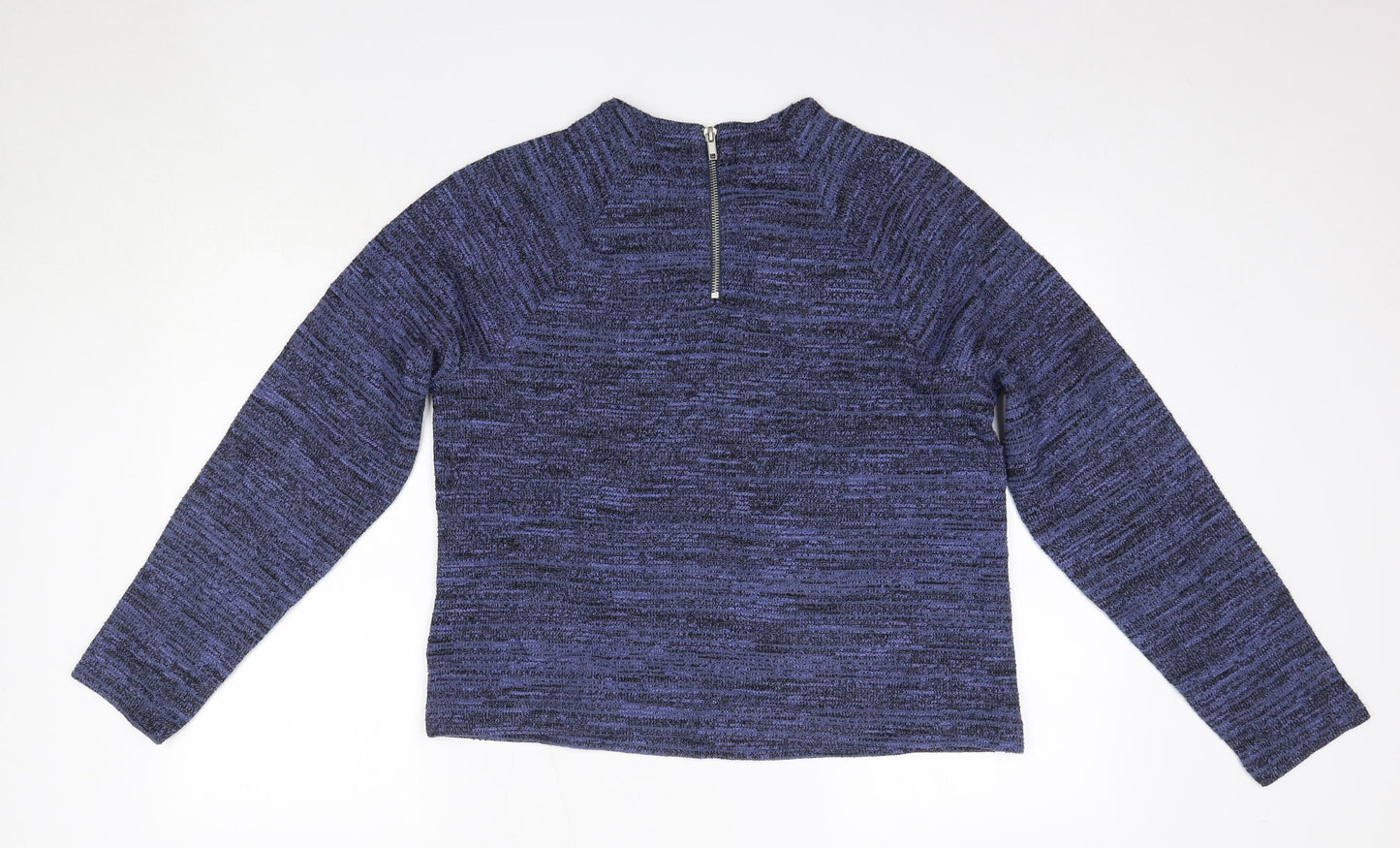 M&S Womens Blue Round Neck  Polyester Pullover Jumper Size 14