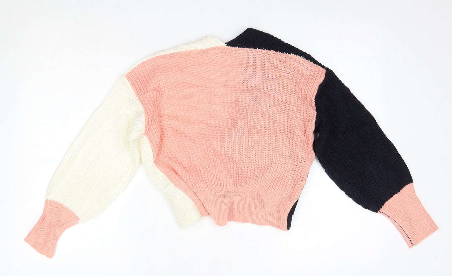 Zaful Womens Multicoloured V-Neck  Acrylic Pullover Jumper Size S