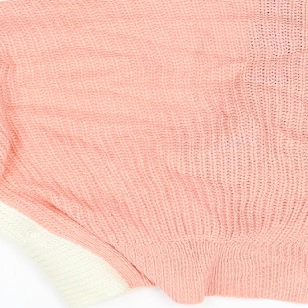 Zaful Womens Multicoloured V-Neck  Acrylic Pullover Jumper Size S