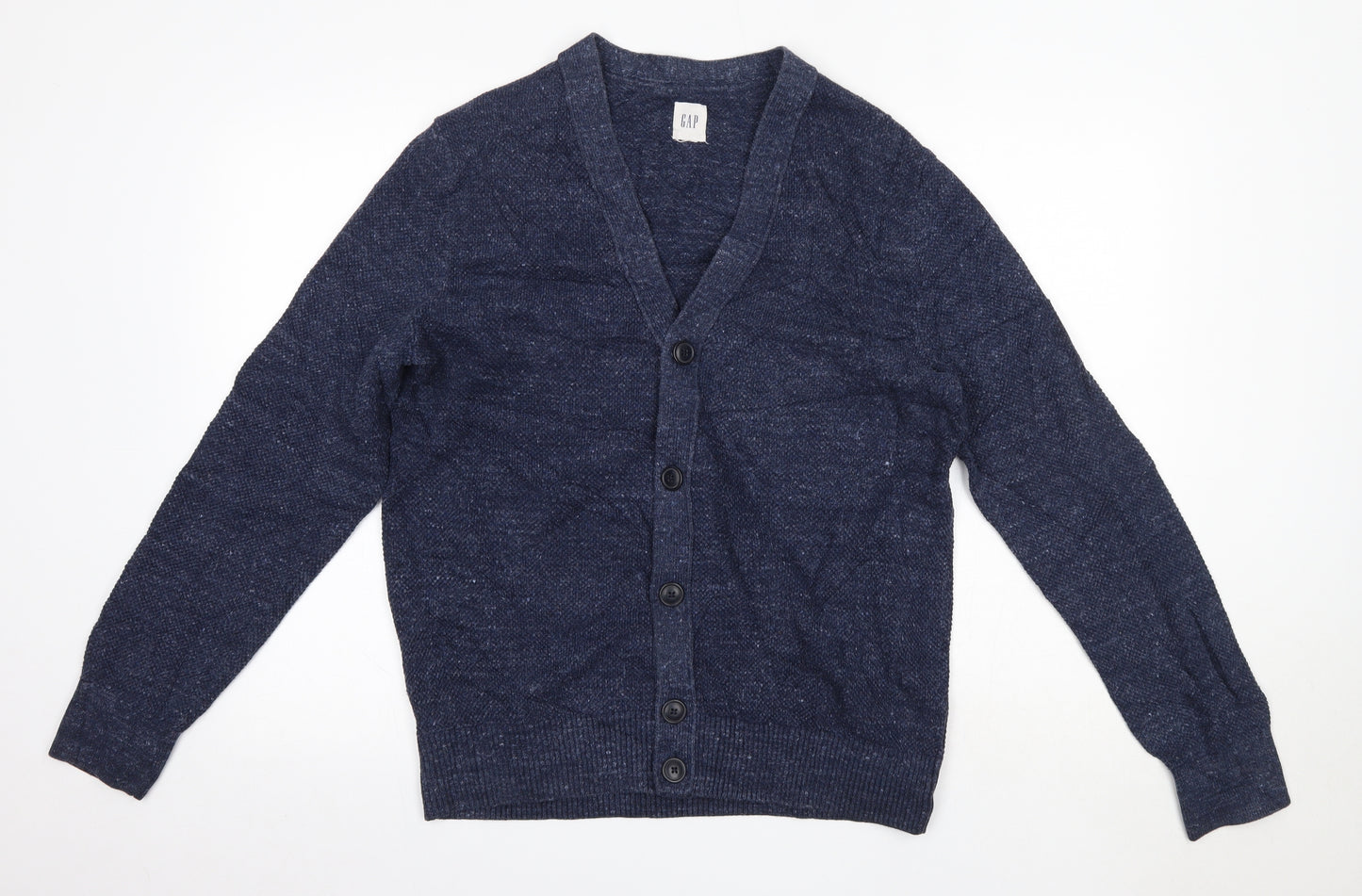 Gap Mens Blue V-Neck  Cotton Cardigan Jumper Size M