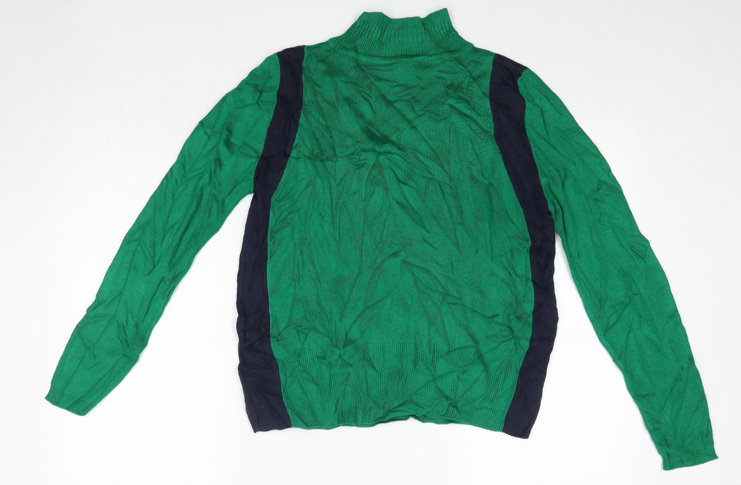 M&S Womens Green High Neck  Viscose Pullover Jumper Size 14