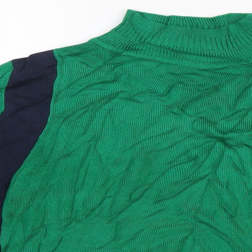 M&S Womens Green High Neck  Viscose Pullover Jumper Size 14