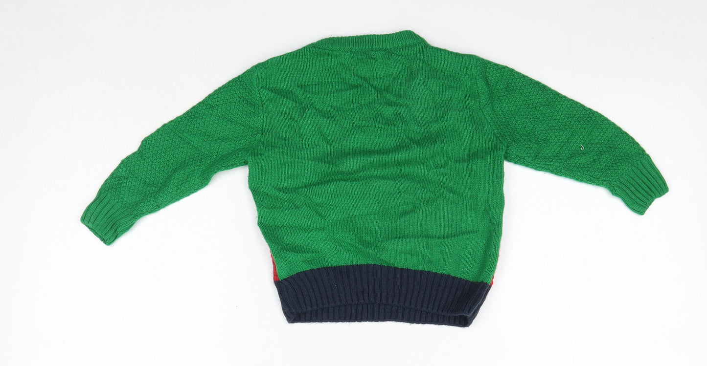 George Baby Green  Acrylic Pullover Jumper Size 18-24 Months   - Christmas