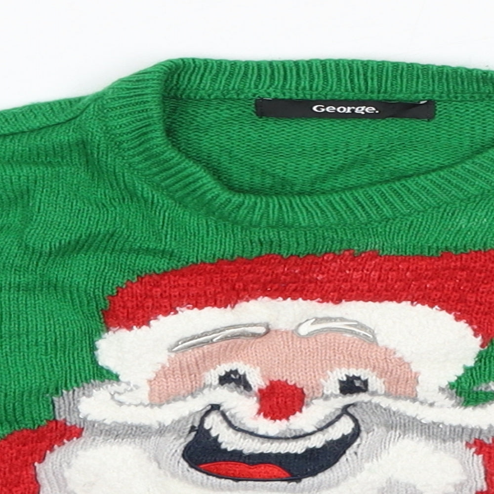 George Baby Green  Acrylic Pullover Jumper Size 18-24 Months   - Christmas