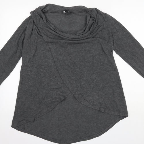 Caroline Morgan Womens Grey Round Neck  Viscose Pullover Jumper Size 8