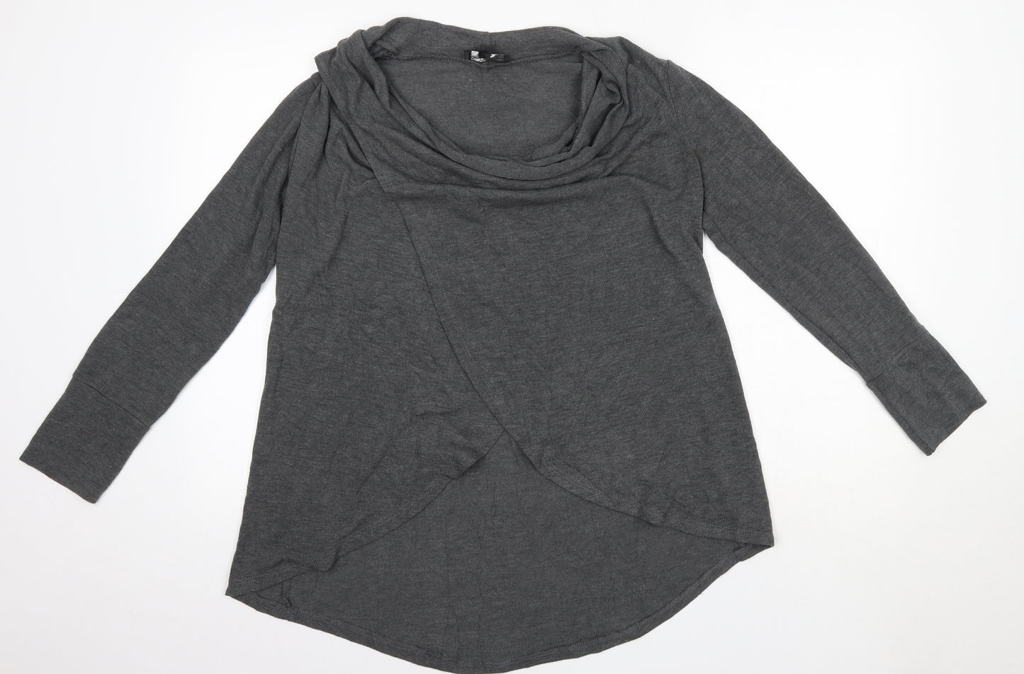 Caroline Morgan Womens Grey Round Neck  Viscose Pullover Jumper Size 8