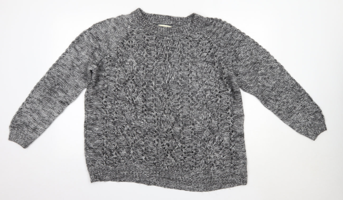 Matalan Womens Grey Round Neck  Acrylic Pullover Jumper Size 18