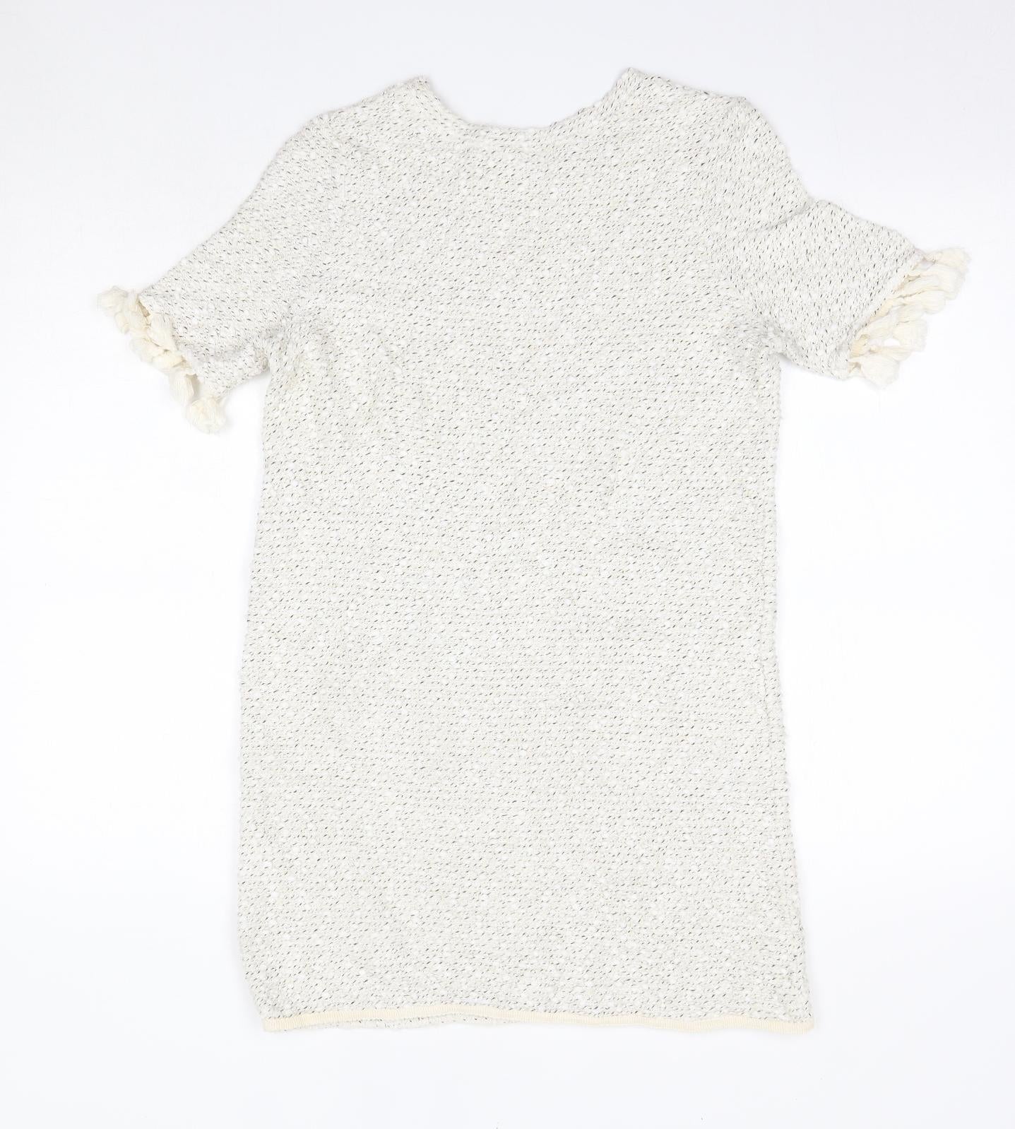 River Island Womens Ivory  Acrylic Jumper Dress  Size 6  Round Neck