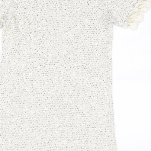 River Island Womens Ivory  Acrylic Jumper Dress  Size 6  Round Neck