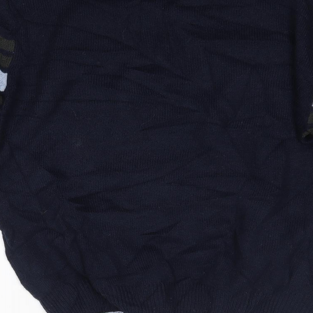 Cutting Edge Mens Blue Round Neck  Acrylic Pullover Jumper Size M