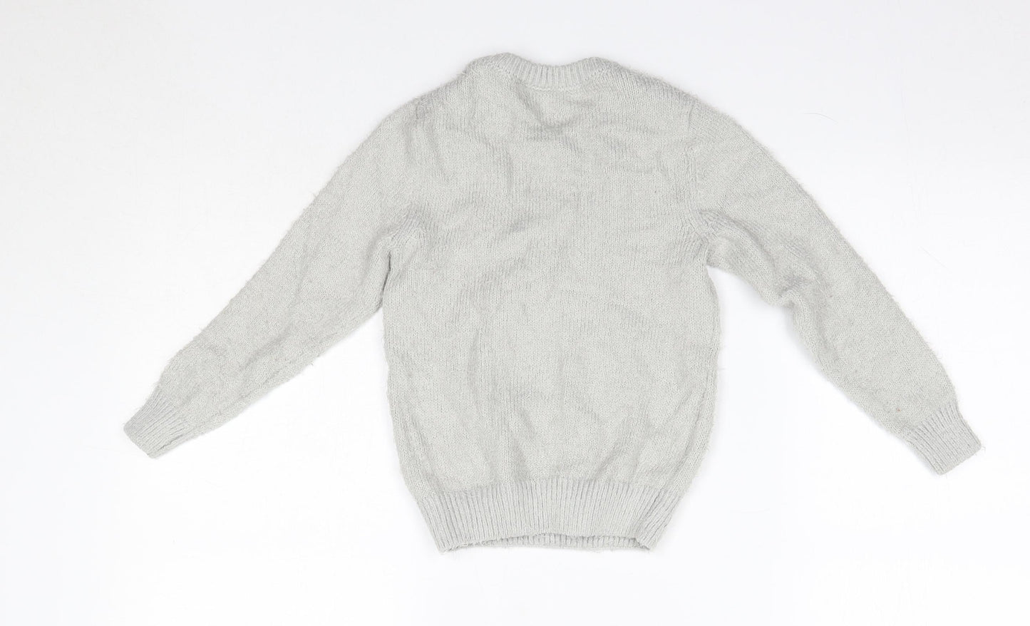 Lily & Dan Girls Grey Round Neck  Polyester Pullover Jumper Size 5-6 Years   - Unicorn