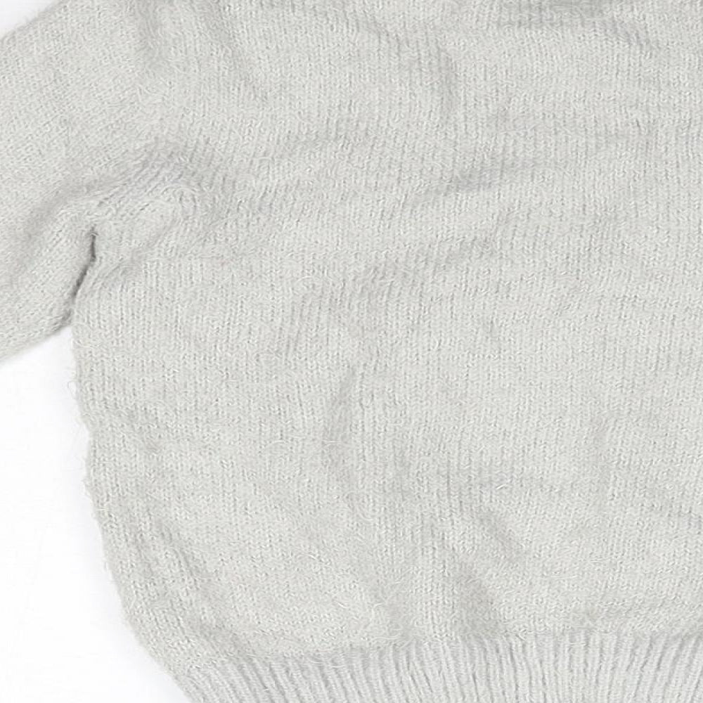 Lily & Dan Girls Grey Round Neck  Polyester Pullover Jumper Size 5-6 Years   - Unicorn