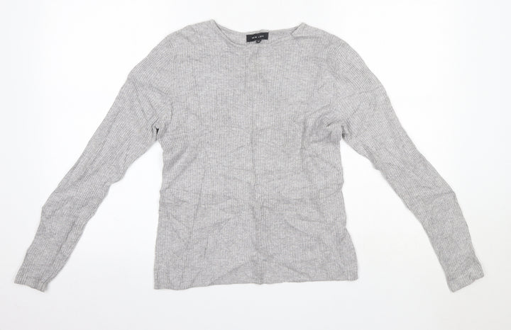 New Look Womens Grey Round Neck  Viscose Pullover Jumper Size 12