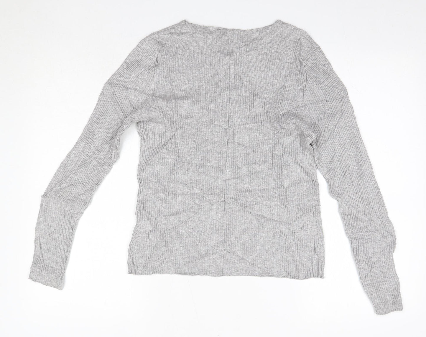 New Look Womens Grey Round Neck  Viscose Pullover Jumper Size 12