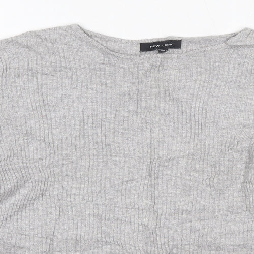 New Look Womens Grey Round Neck  Viscose Pullover Jumper Size 12