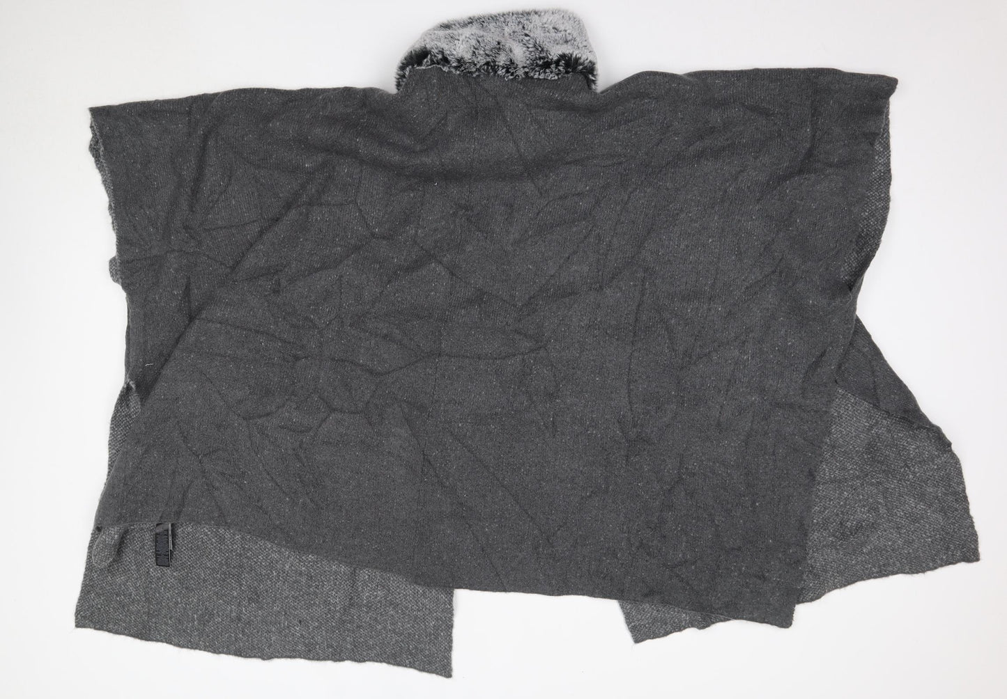 M&S Womens Grey High Neck  Acrylic Cardigan Jumper One Size