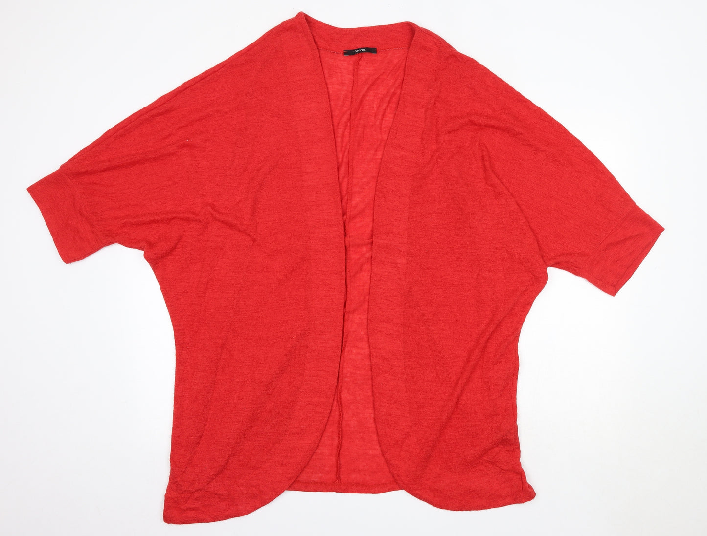 George Womens Red V-Neck  Polyester Cardigan Jumper Size 24