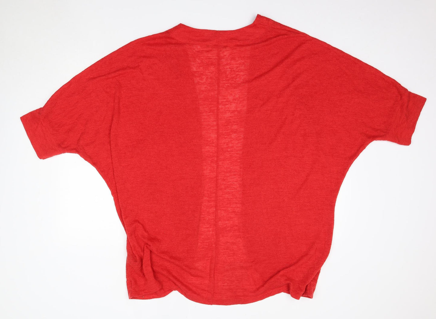 George Womens Red V-Neck  Polyester Cardigan Jumper Size 24