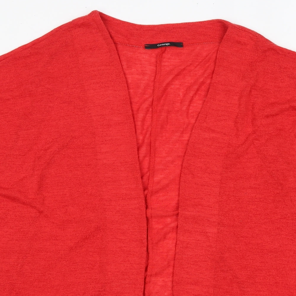 George Womens Red V-Neck  Polyester Cardigan Jumper Size 24