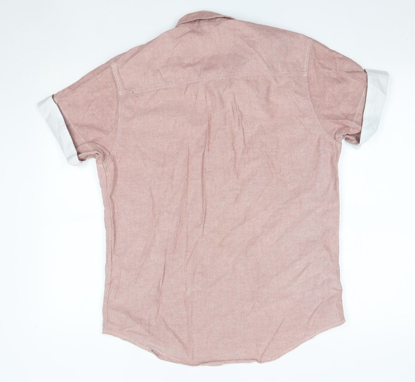 Topman Mens Pink  Cotton  Button-Up Size M Collared