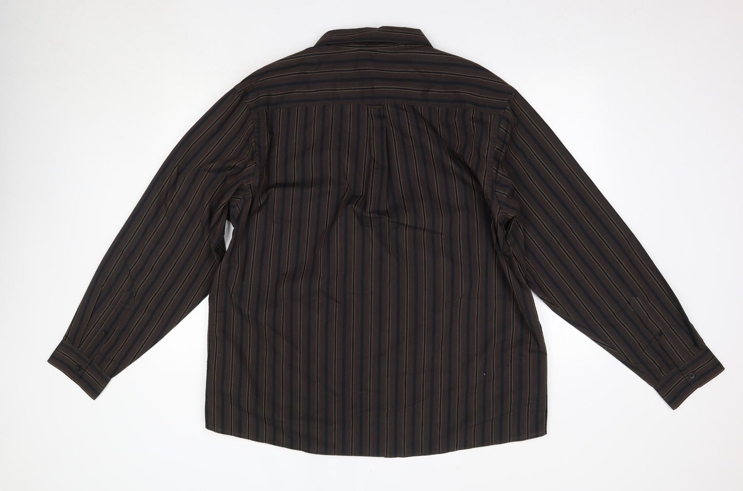 George Mens Brown  Polyester  Dress Shirt Size 2XL Collared