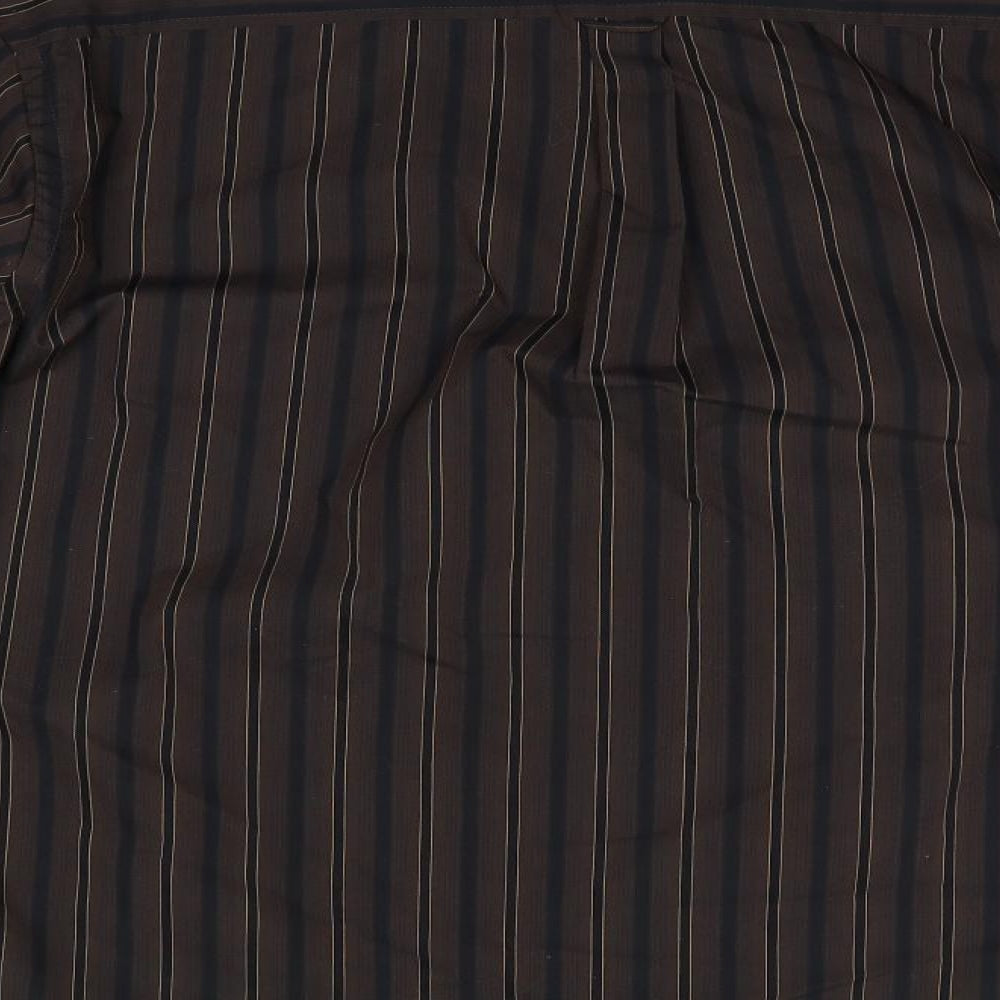 George Mens Brown  Polyester  Dress Shirt Size 2XL Collared