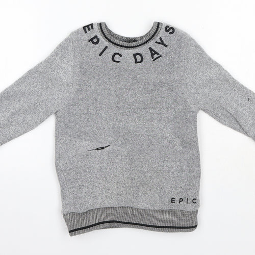 George Boys Grey Round Neck  Cotton Pullover Jumper Size 2-3 Years