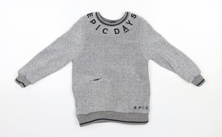 George Boys Grey Round Neck Cotton Pullover Jumper Size 2-3 Years