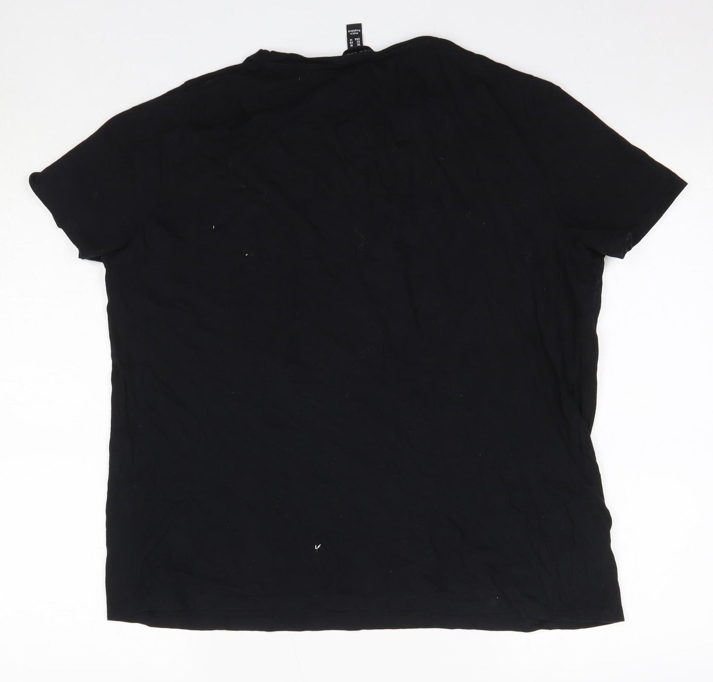 New Look Womens Black  100% Cotton Basic T-Shirt Size 18 Round Neck