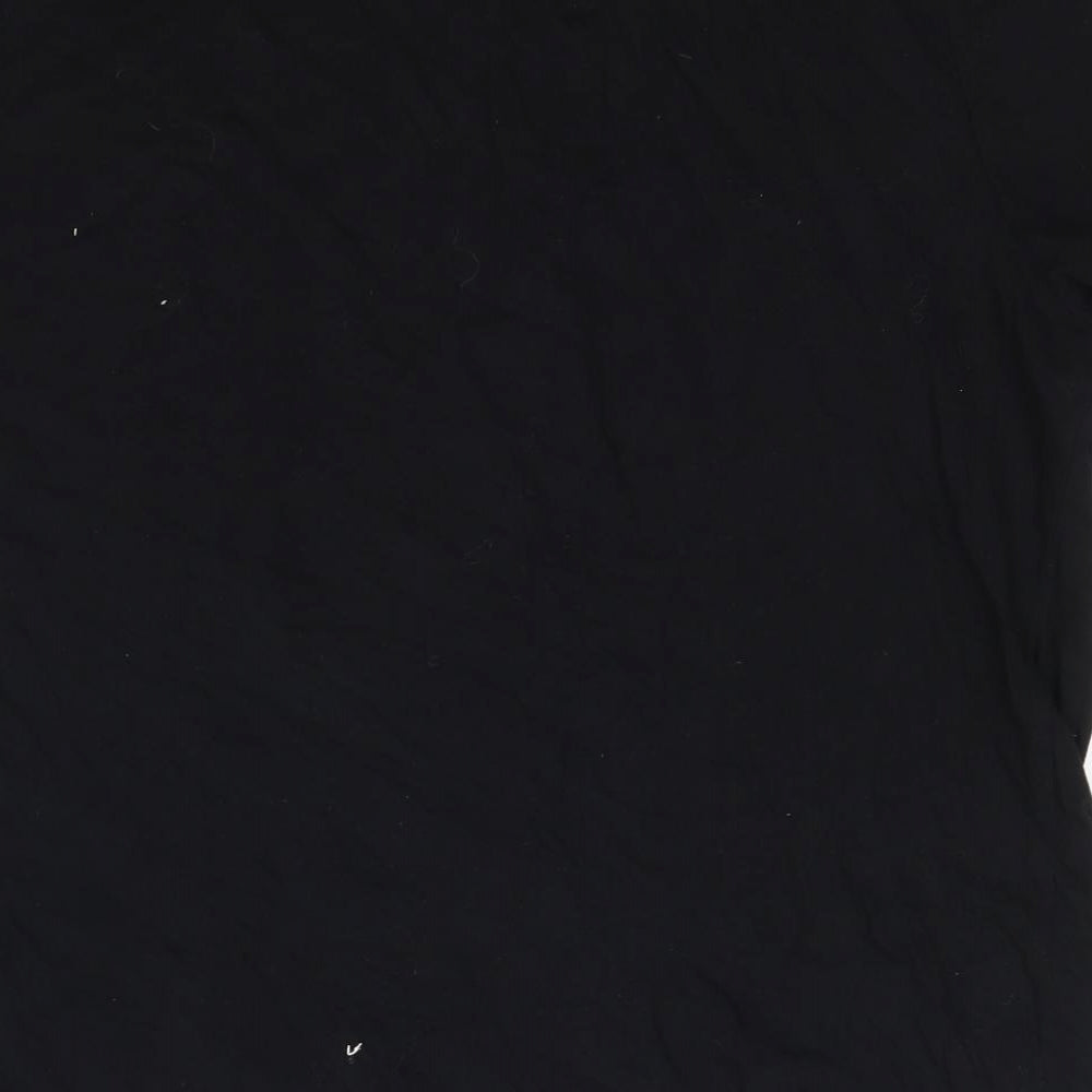 New Look Womens Black  100% Cotton Basic T-Shirt Size 18 Round Neck